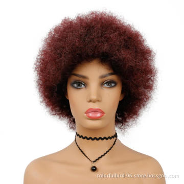 Brazilian glueless T1B/bug  kinky afro short curly  top quality  human hair wigs